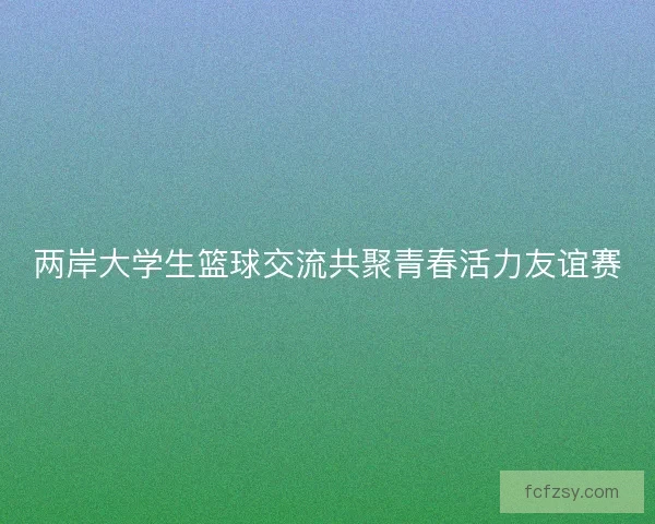 两岸大学生篮球交流共聚青春活力友谊赛